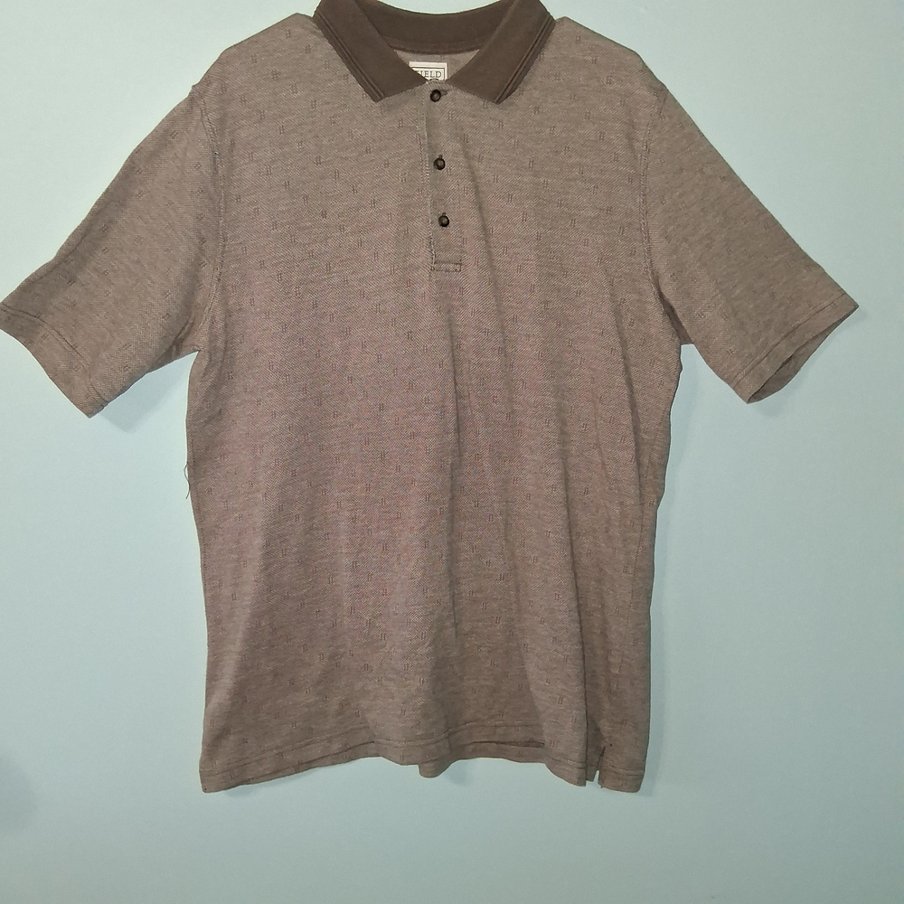 Field Gear Classic Gray Polo Shirt W/small Pattern Size L